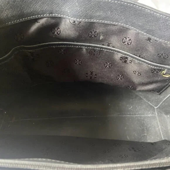 EUC Tory Burch Saffiano Leather - Large Tote Bag - Black - Good condition - Picture 7 of 9